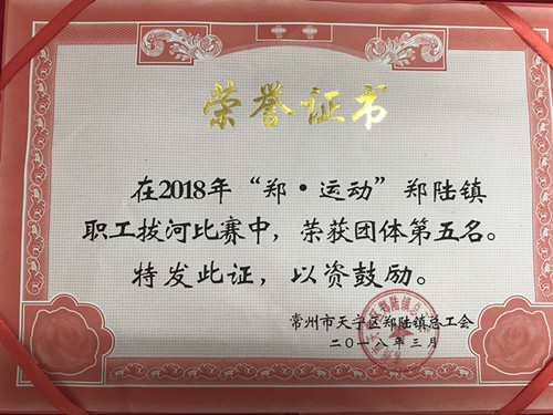 我公司榮獲團(tuán)體第五名的好成績
